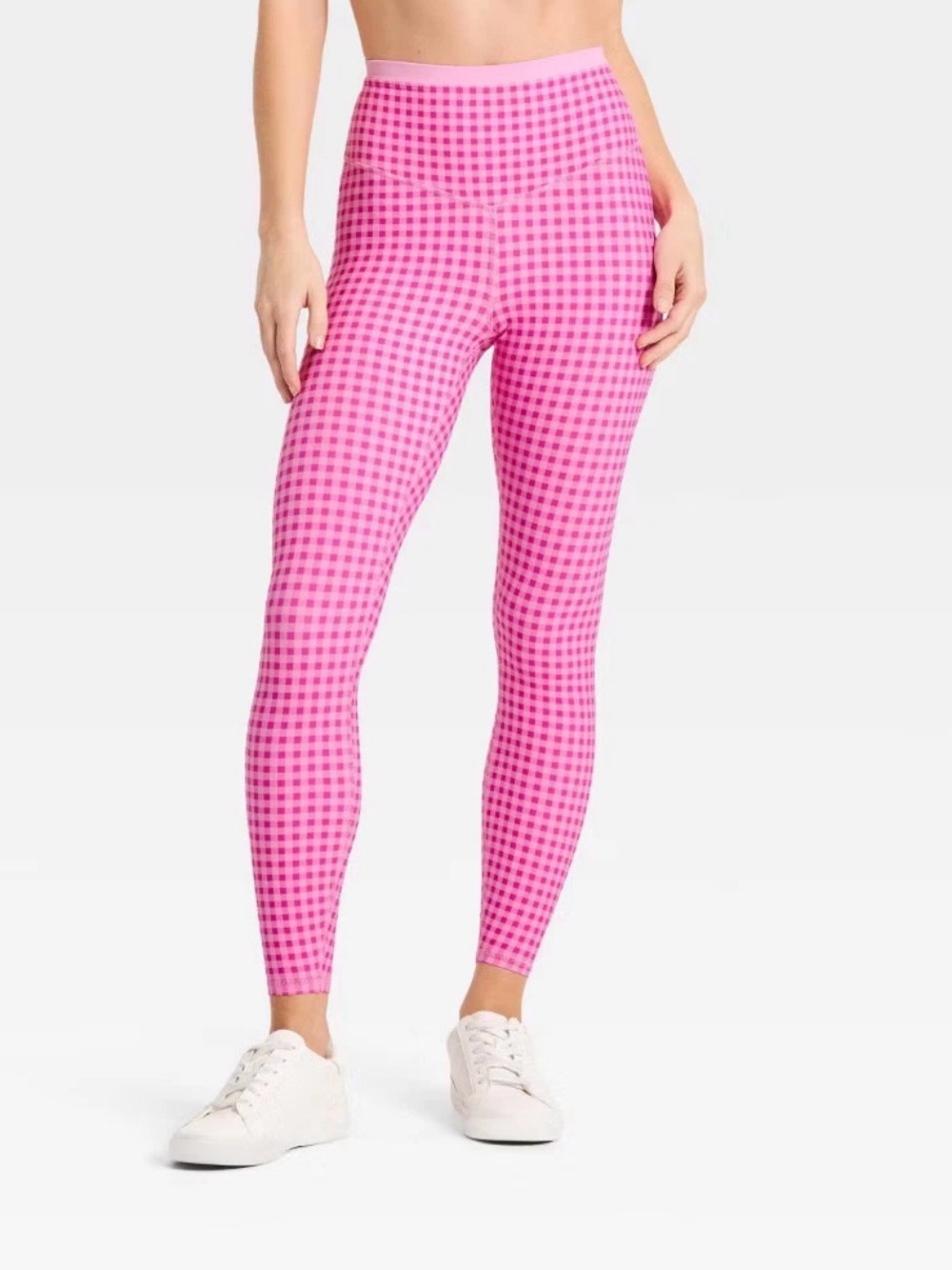 High-Waist Pink Gingham Performance Leggings JoyLab